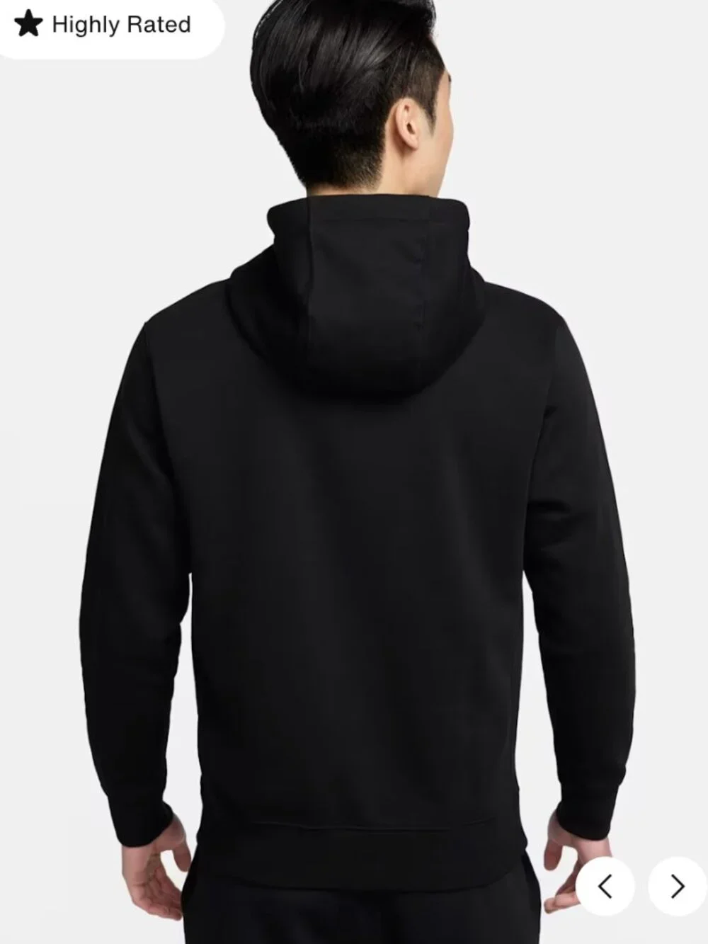 Nike Black Hoodie with White Swoosh Chest Logo
